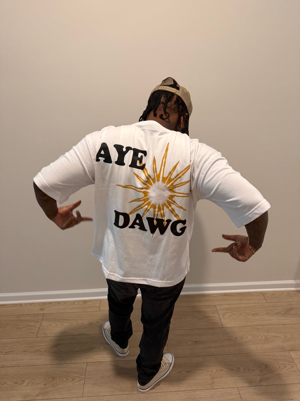 White ‘AYE MAN AYE DAWG’ Shirt