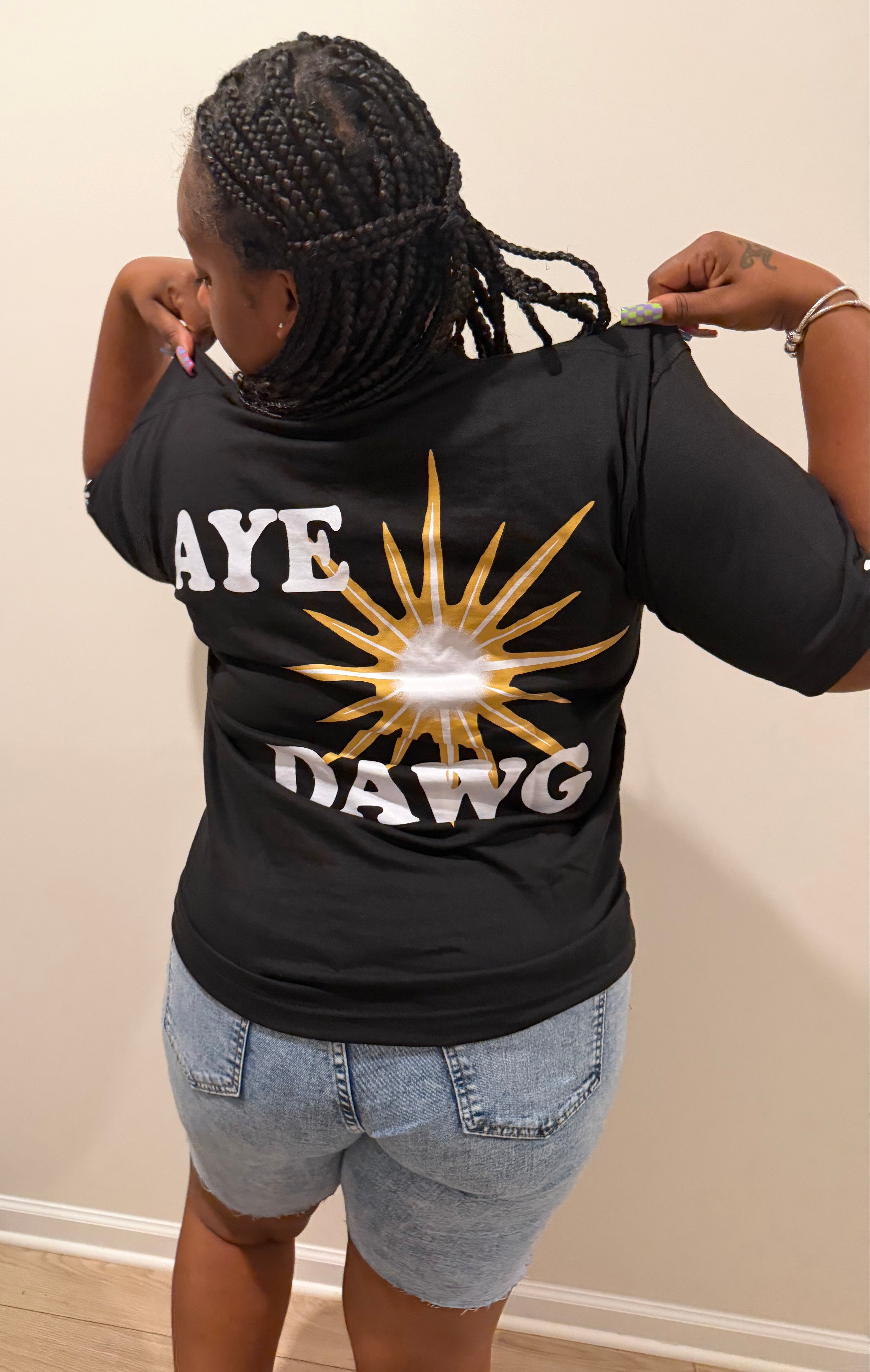 Black ‘AYE MAN AYE DAWG’ Shirt